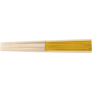 Bamboo hand held fan Elio, Yellow/Gold (Fan)