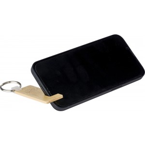 Bamboo key holder with phone holder Orlando, brown (Office desk equipment)