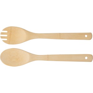 Bamboo salad cutlery Elara, Brown/Khaki (Wood kitchen equipments)