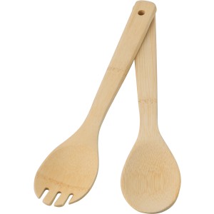 Bamboo salad cutlery Elara, Brown/Khaki (Wood kitchen equipments)