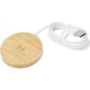 Bamboo wireless charger Riaz, bamboo (Powerbanks)