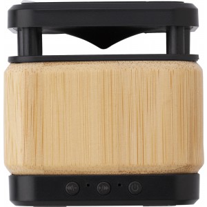 Bamboo and ABS wireless speaker and charger Nova, brown