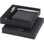 Baritone ballpoint pen and wallet gift set, solid black (10711400)