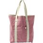Twill cotton two-tone beach bag, pink