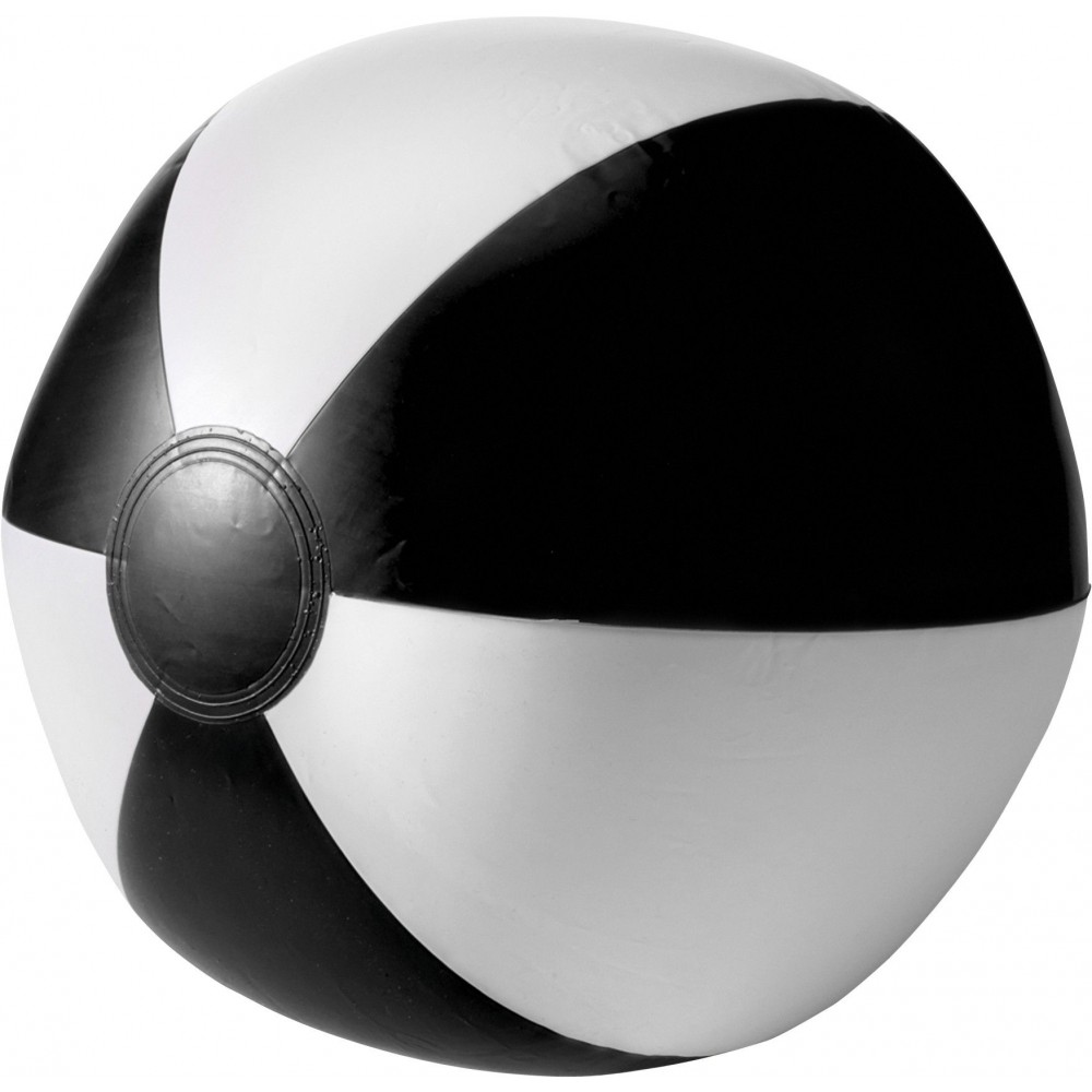 black and white beach ball