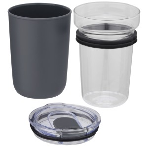 Bello 420 ml glass tumbler with recycled plastic outer wall, (Glasses)