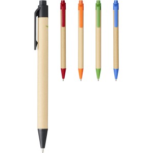 Berk recycled carton and corn plastic ballpoint pen, Blue (Wooden, bamboo, carton pen)