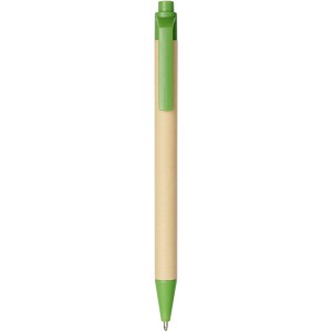 Berk recycled carton and corn plastic ballpoint pen, Green (Wooden, bamboo, carton pen)