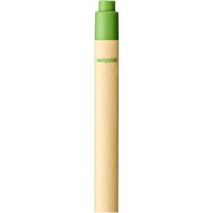 Berk recycled carton and corn plastic ballpoint pen, Green (Wooden, bamboo, carton pen)