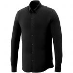 Bigelow long sleeve men's pique shirt, solid black (3817699)