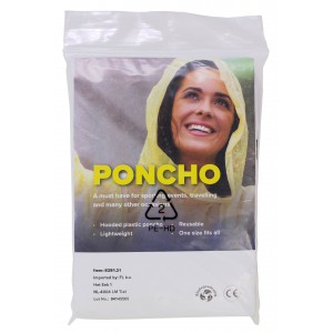 Bio-degradable PE poncho Elisha, neutral