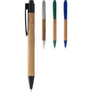 Borneo bamboo ballpoint pen, Natural, solid black (Wooden, bamboo, carton pen)