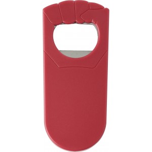 Plastic bottle opener Tay, red (Bottle openers, corkscrews)