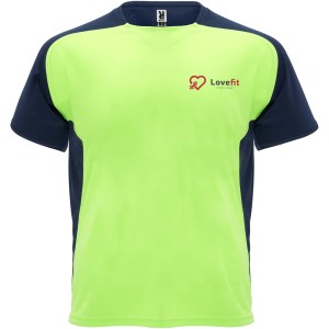 Bugatti short sleeve kids sports t-shirt, Fluor Green, Navy Blue (T-shirt, mixed fiber, synthetic)