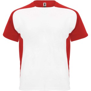 Bugatti short sleeve unisex sports t-shirt, White, Red (T-shirt, mixed fiber, synthetic)