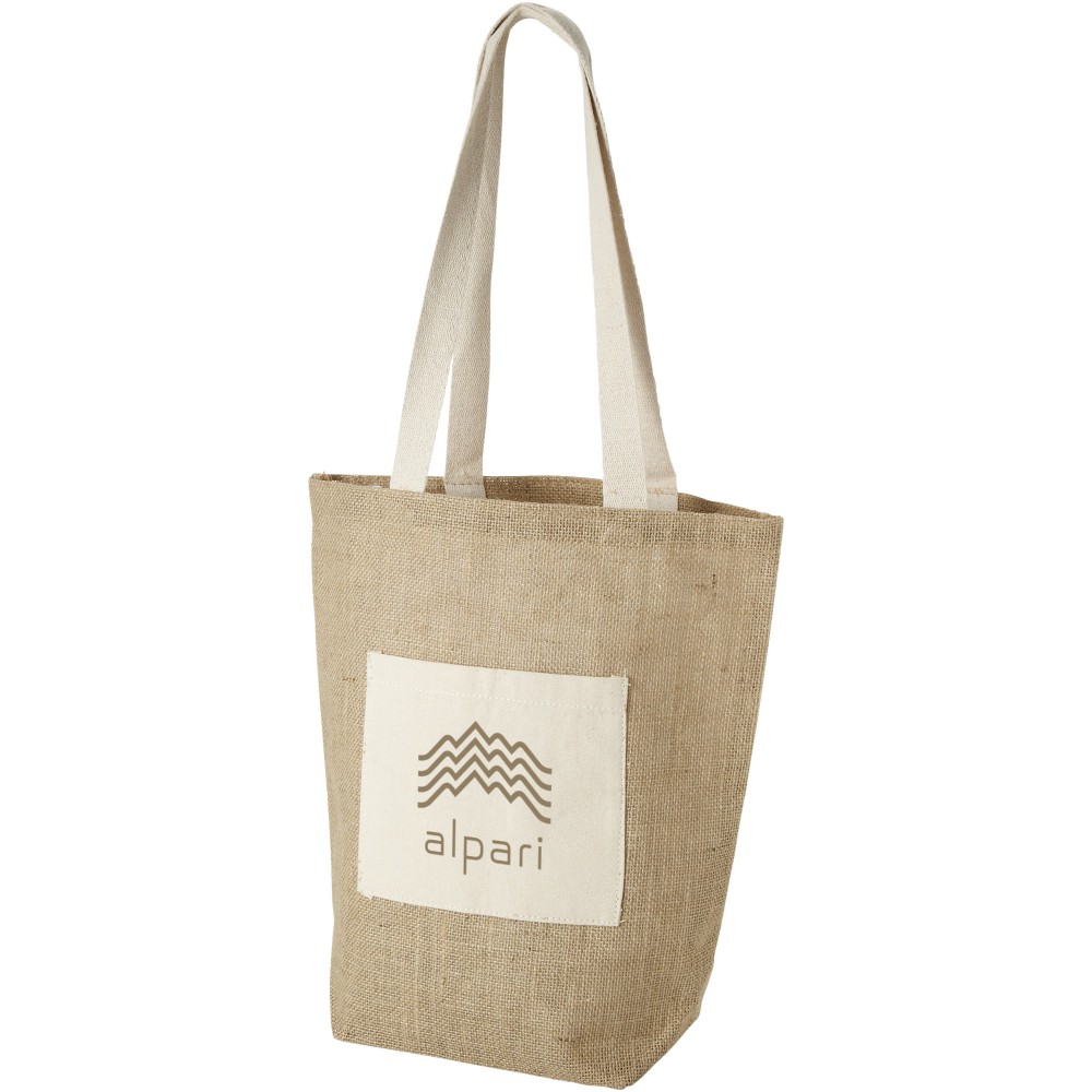 Printed Calcutta tote bag made from jute, Natural bags)