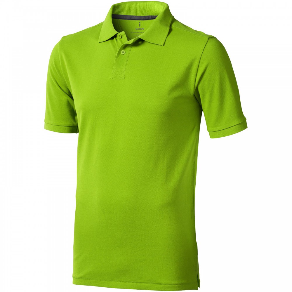 Printed Calgary short sleeve men's polo, Apple Green, 3XL (Polo shirt ...