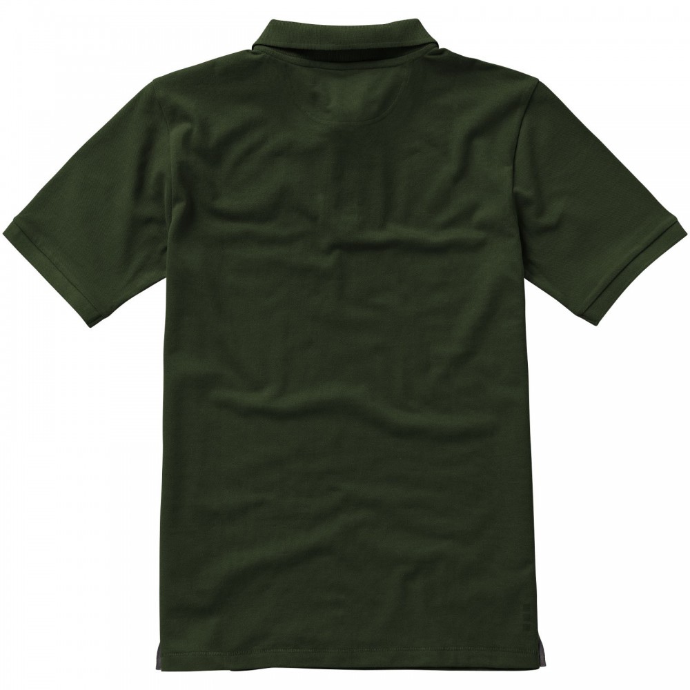 Printed Calgary short sleeve men's polo, Army Green, S (Polo shirt, 90 ...