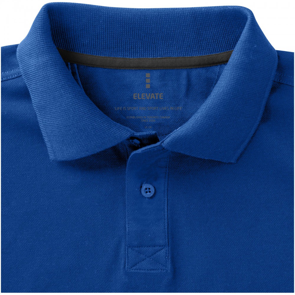 Printed Calgary short sleeve men's polo, Blue, S (Polo shirt, 90-100% ...