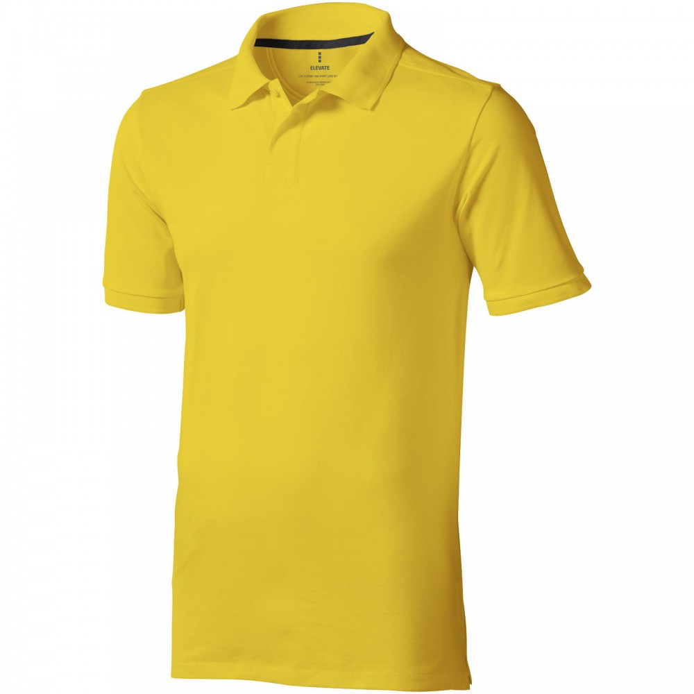 mourning radical Parasite Printed Calgary short sleeve men's polo, Yellow, XS (Polo shirt, 90-100%  cotton)