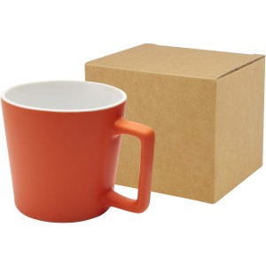 Cali 370 ml ceramic mug with matt finish, Orange (Mugs)