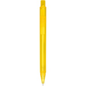 Calypso frosted ballpoint pen, Frosted yellow (Plastic pen)