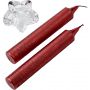 Two glitter candles with glass holder Alexia, red