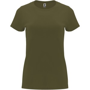 Capri short sleeve women's t-shirt, Militar Green (T-shirt, 90-100% cotton)