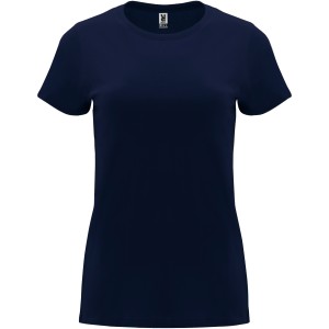 Capri short sleeve women's t-shirt, Navy Blue (T-shirt, 90-100% cotton)