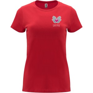 Capri short sleeve women's t-shirt, Red (T-shirt, 90-100% cotton)