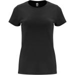 Capri short sleeve women's t-shirt, Solid black (R66833O)