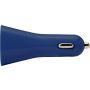 ABS Car charger with 2 USB ports., blue