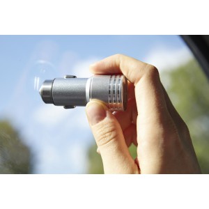 Car power adapter with smash-and-grab raider, silver (Car accesories)