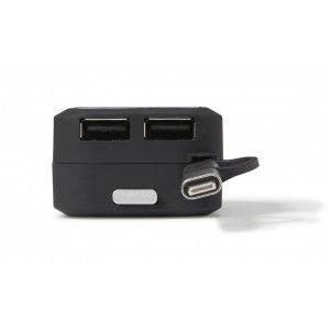 Plastic multifunctional car charger, black (Car accesories)