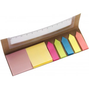 Cardboard sticky note holder Natalia, brown (Sticky notes)