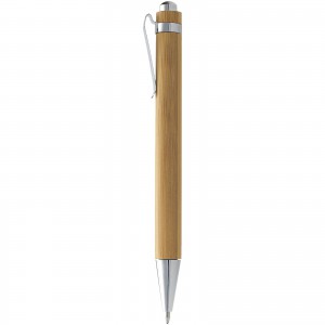 Celuk bamboo ballpoint pen, Brown, White (Wooden, bamboo, carton pen)