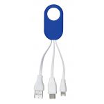 Charger cable set with three plugs, blue (8450-05)