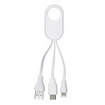 Charger cable set with three plugs, white (8450-02)