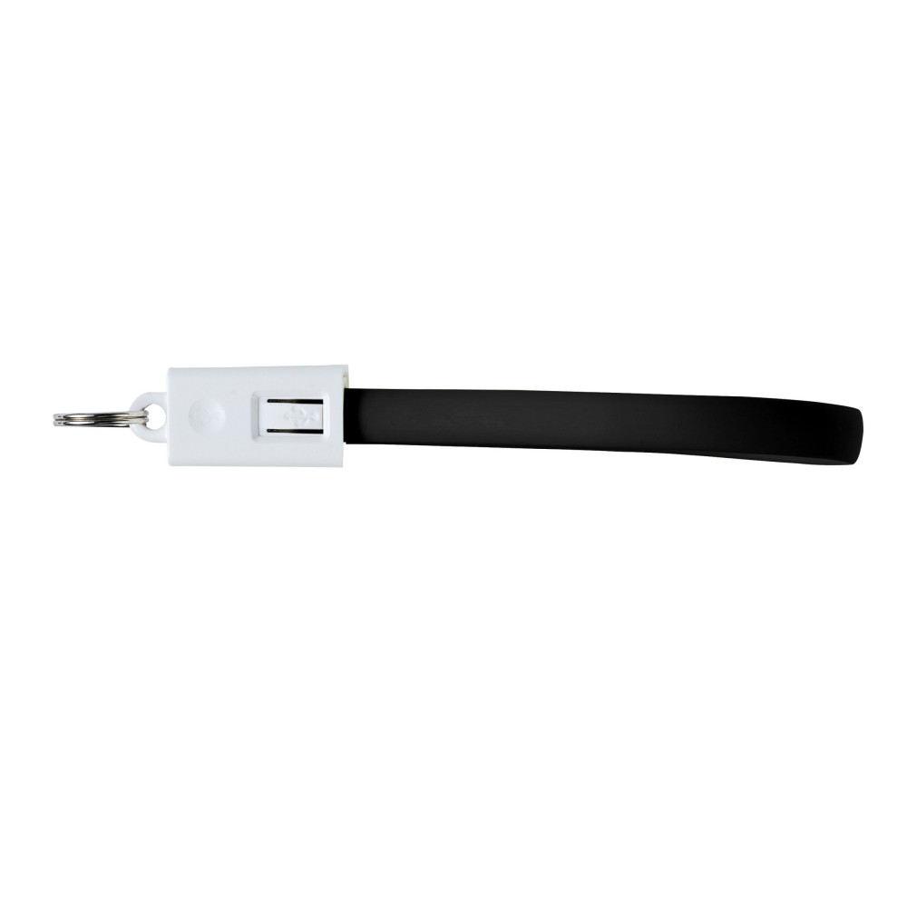 Printed Charging cable and key holder in one, black (Eletronics cables