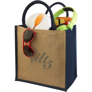 Chennai tote bag made from jute, Natural,Navy (Shopping bags)