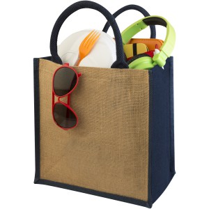 Chennai tote bag made from jute, Natural,Navy (Shopping bags)