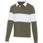 Clyde unisex organic rugby polo sweatshirt, Green, White