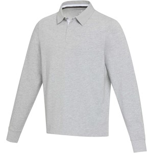 Clyde unisex organic rugby polo sweatshirt, Heather grey (Pullovers)