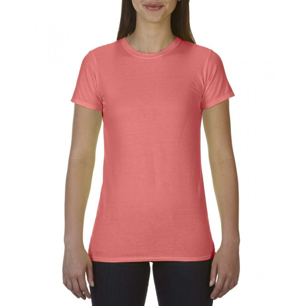 Comfort Colors Ladies Fitted Tee Neon Red Orange 2xl T Shirt