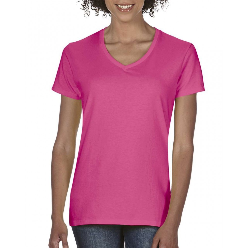 Comfort Colors Ladies V Neck Tee Neon Pink S T Shirt 90 100