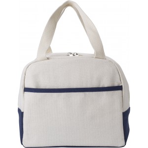 Cotton (280 gr/m2) cooler bag Alex, navy/natural (Cooler bags)