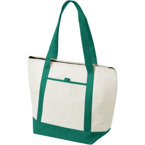 Lighthouse non-woven cooler tote, Natural,Green (Cooler bags)