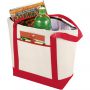 Lighthouse non-woven cooler tote, Natural,Red