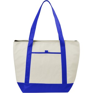 Lighthouse non-woven cooler tote, Natural,Royal blue (Cooler bags)