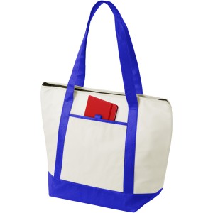 Lighthouse non-woven cooler tote, Natural,Royal blue (Cooler bags)